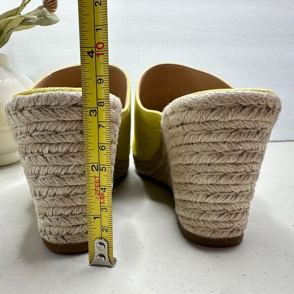 Lauren Ralph Lauren Pennie Espadrille Wedge Pumps Leather Yellow Women 8 NWOB - Picture 6 of 11